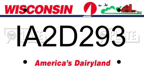 IA2D293 Wisconsin License Plate