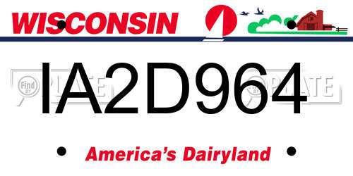 IA2D964 Wisconsin License Plate