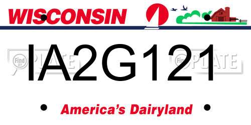 IA2G121 Wisconsin License Plate