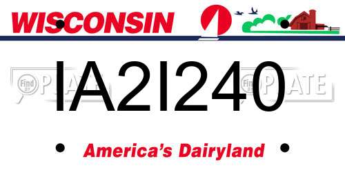 IA2I240 Wisconsin License Plate