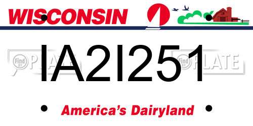 IA2I251 Wisconsin License Plate