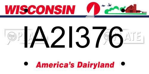 IA2I376 Wisconsin License Plate