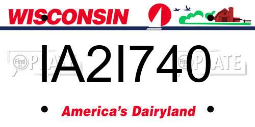 IA2I740 Wisconsin License Plate