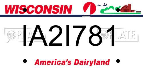 IA2I781 Wisconsin License Plate