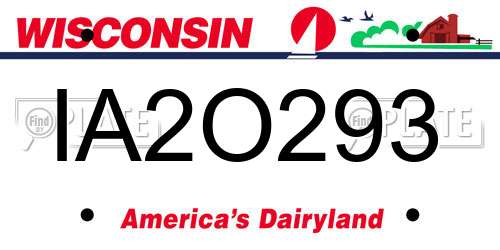 IA2O293 Wisconsin License Plate