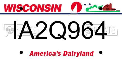 IA2Q964 Wisconsin License Plate