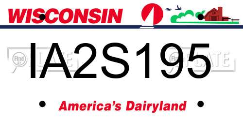 IA2S195 Wisconsin License Plate
