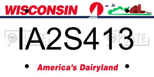 IA2S413 Wisconsin License Plate
