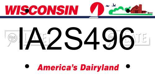 IA2S496 Wisconsin License Plate
