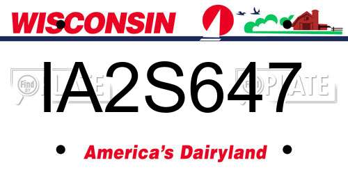 IA2S647 Wisconsin License Plate