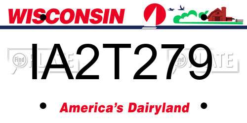 IA2T279 Wisconsin License Plate