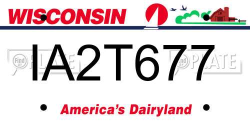 IA2T677 Wisconsin License Plate