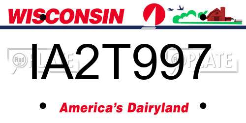 IA2T997 Wisconsin License Plate