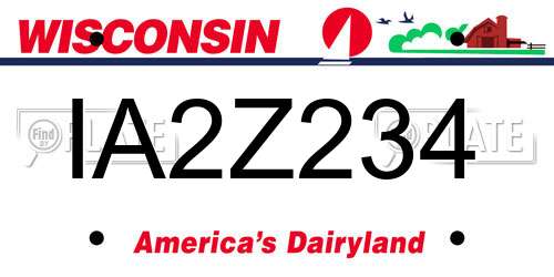 IA2Z234 Wisconsin License Plate