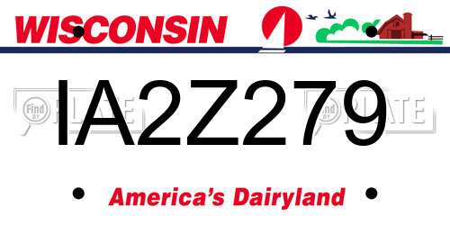 IA2Z279 Wisconsin License Plate