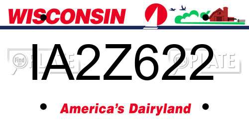 IA2Z622 Wisconsin License Plate