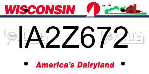 IA2Z672 Wisconsin License Plate