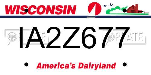 IA2Z677 Wisconsin License Plate