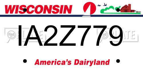 IA2Z779 Wisconsin License Plate