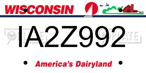 IA2Z992 Wisconsin License Plate