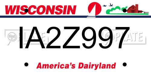 IA2Z997 Wisconsin License Plate