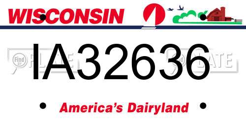 IA32636 Wisconsin License Plate