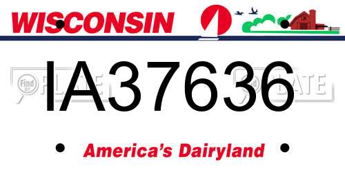 IA37636 Wisconsin License Plate