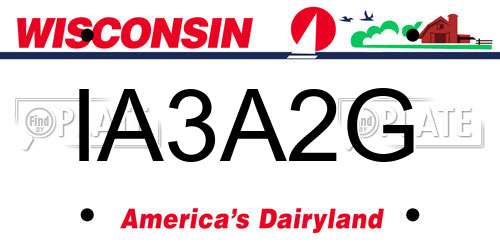 IA3A2G Wisconsin License Plate
