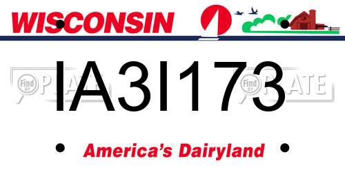 IA3I173 Wisconsin License Plate