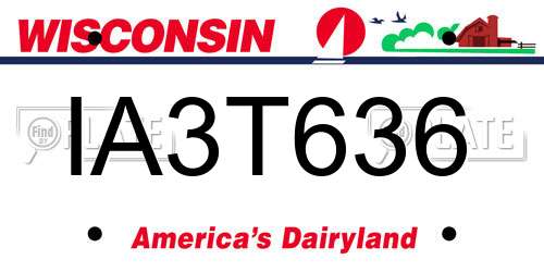 IA3T636 Wisconsin License Plate