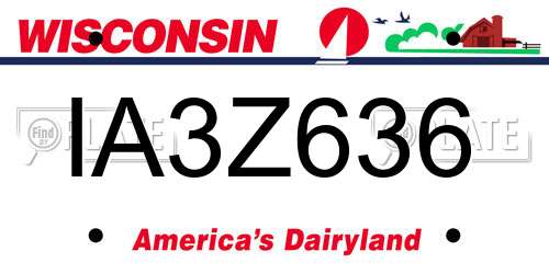 IA3Z636 Wisconsin License Plate