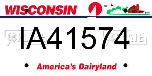 IA41574 Wisconsin License Plate