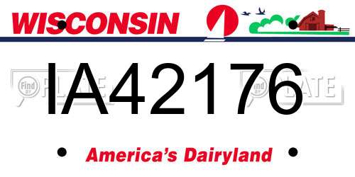 IA42176 Wisconsin License Plate