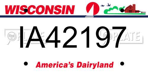 IA42197 Wisconsin License Plate