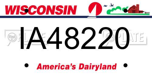 IA48220 Wisconsin License Plate