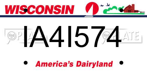IA4I574 Wisconsin License Plate