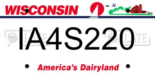 IA4S220 Wisconsin License Plate