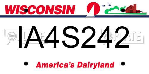 IA4S242 Wisconsin License Plate