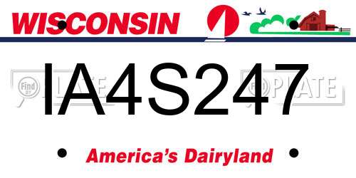 IA4S247 Wisconsin License Plate