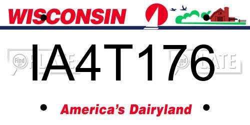IA4T176 Wisconsin License Plate
