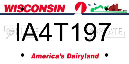 IA4T197 Wisconsin License Plate