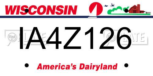 IA4Z126 Wisconsin License Plate