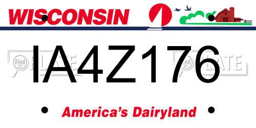 IA4Z176 Wisconsin License Plate