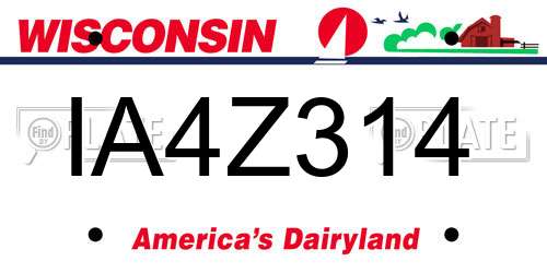 IA4Z314 Wisconsin License Plate