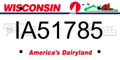IA51785 Wisconsin License Plate