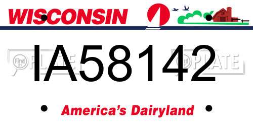 IA58142 Wisconsin License Plate