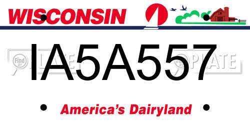 IA5A557 Wisconsin License Plate