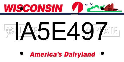 IA5E497 Wisconsin License Plate