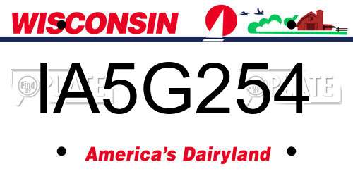 IA5G254 Wisconsin License Plate