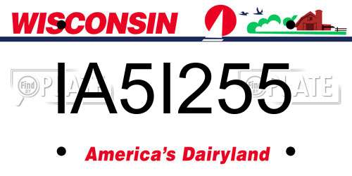 IA5I255 Wisconsin License Plate